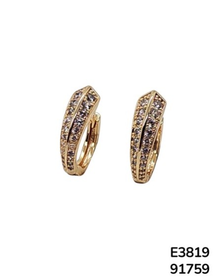 E3819 – Aretes Aro Dorado con Textura