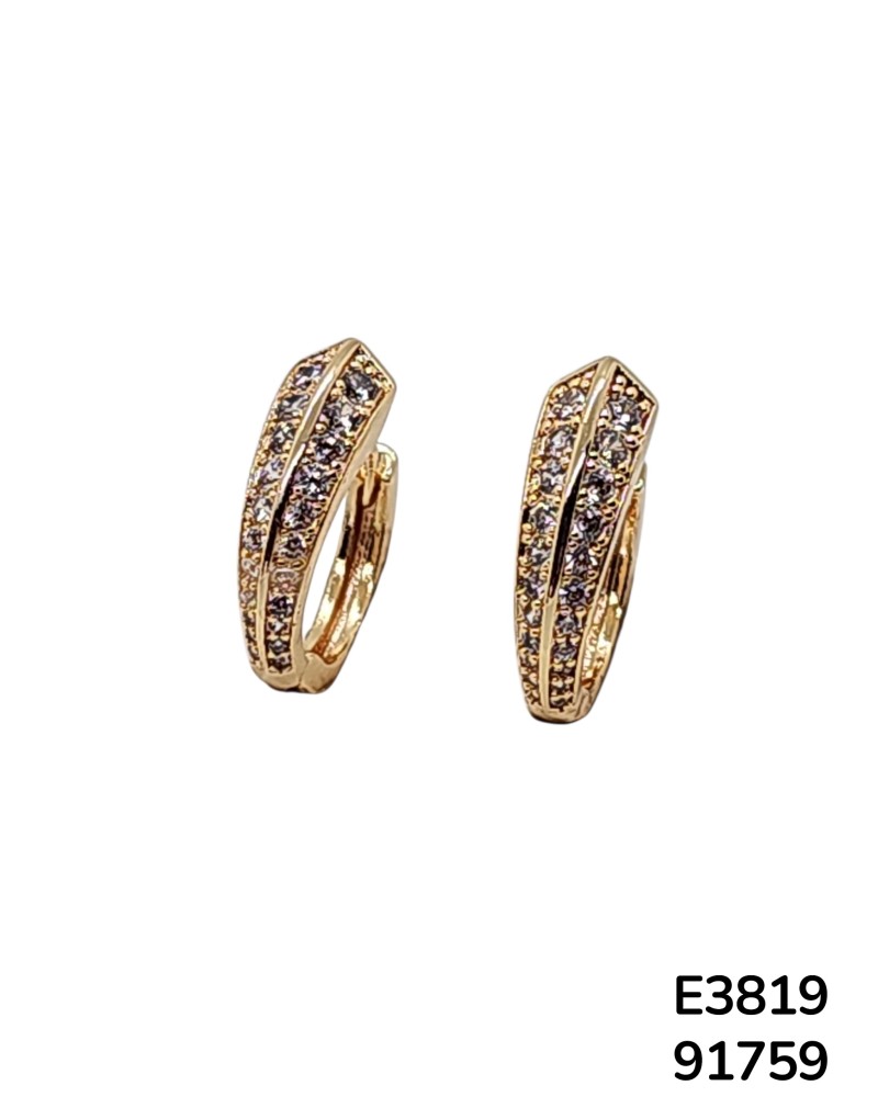 E3819 – Aretes Aro Dorado con Textura