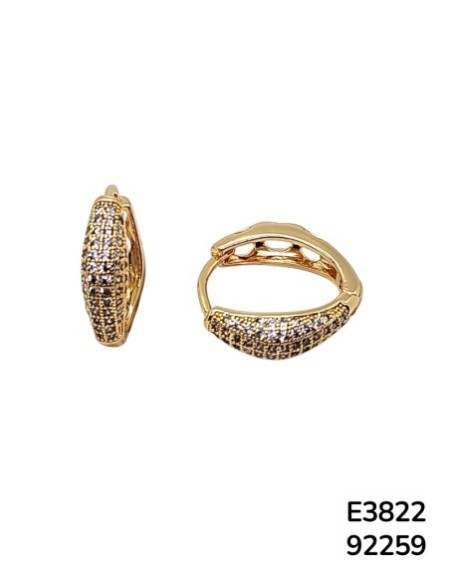 E3822 – Aretes Aro Dorado Texturizado