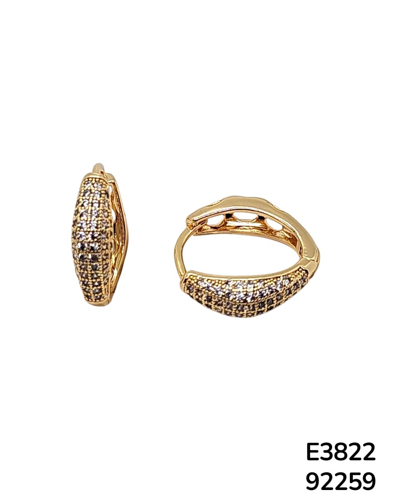 E3822 – Aretes Aro Dorado Texturizado