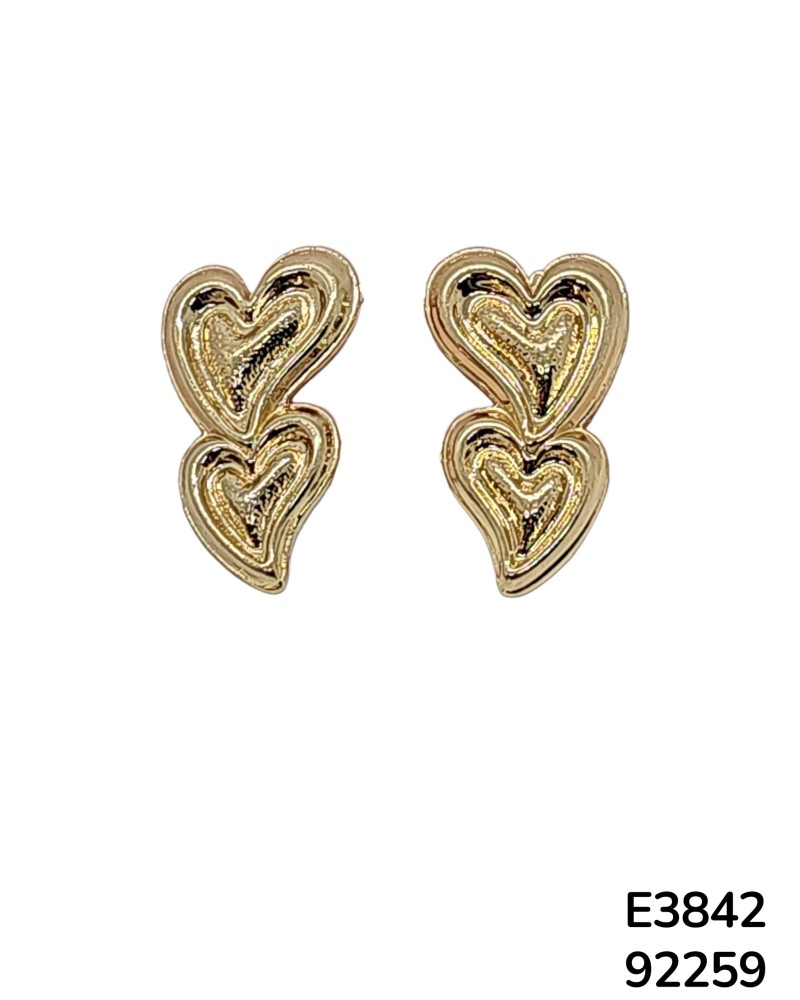 E3842 – Aretes de Doble Corazón