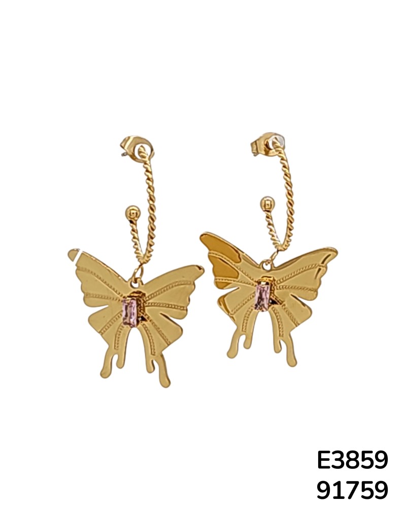 E3859 – Aretes Colgantes con Encanto de Mariposa
