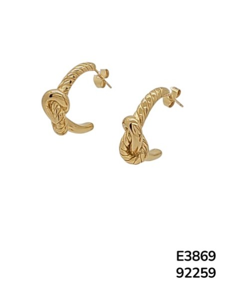 E3869 – Aretes Aro con Nudo Retorcido