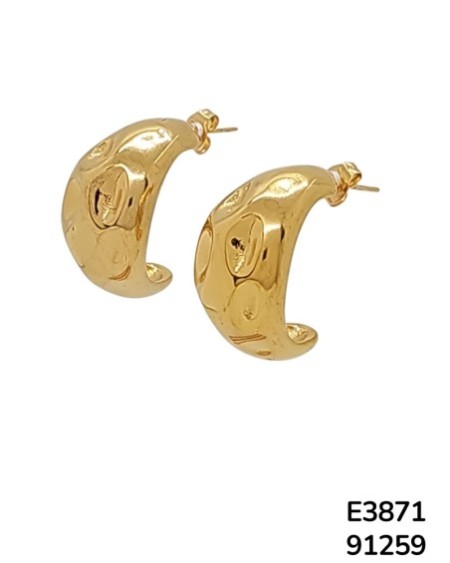 E3871 – Aretes con Cúpula Texturizada