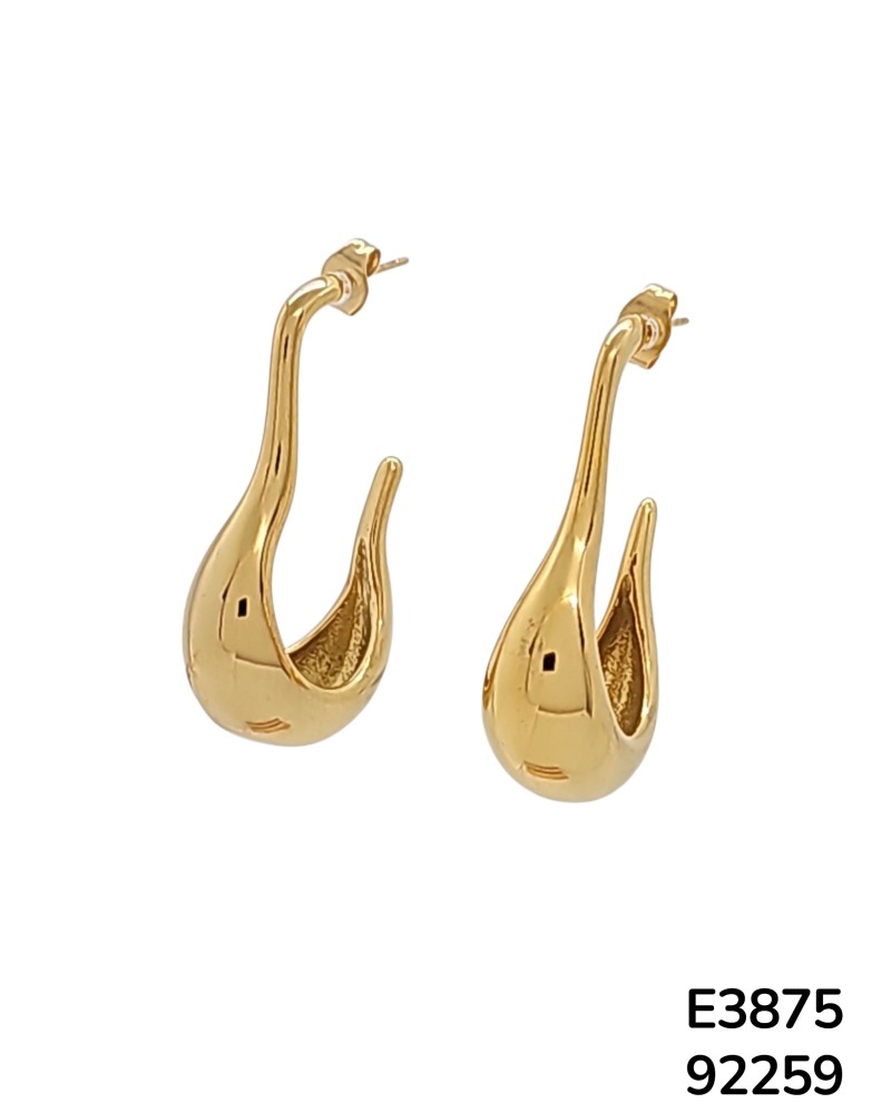 E3875 – Aros Dorados en Forma de Gota
