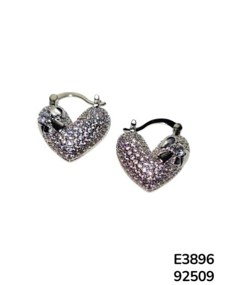 E3896 – Aretes de Corazón con Moño