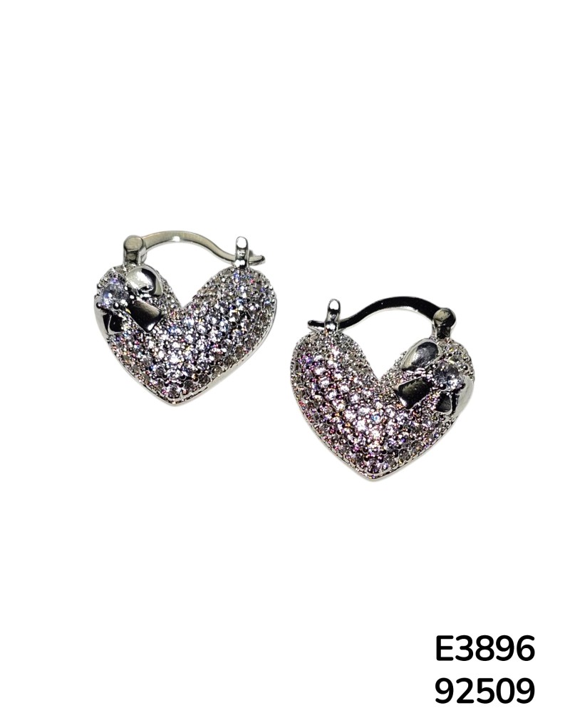 E3896 – Aretes de Corazón con Moño