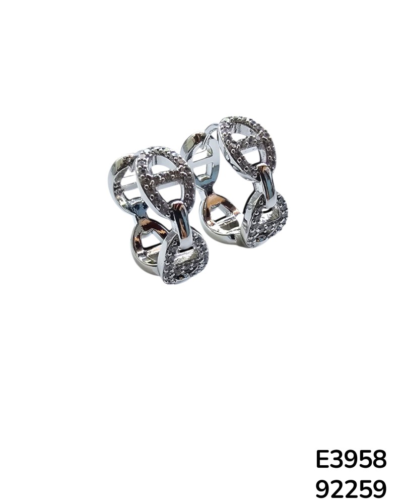 E3958 – Aretes Chapados en oro con Eslabón de Cadena