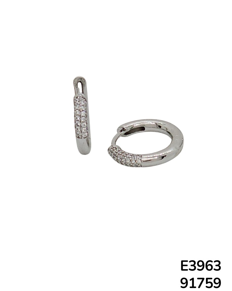 E3963 – Aretes Aro con Textura y cristales