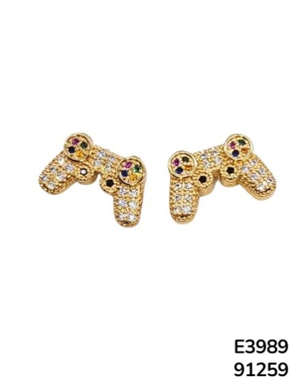 E3989 – Aretes Stud con Diseño de Control de Videojuegos