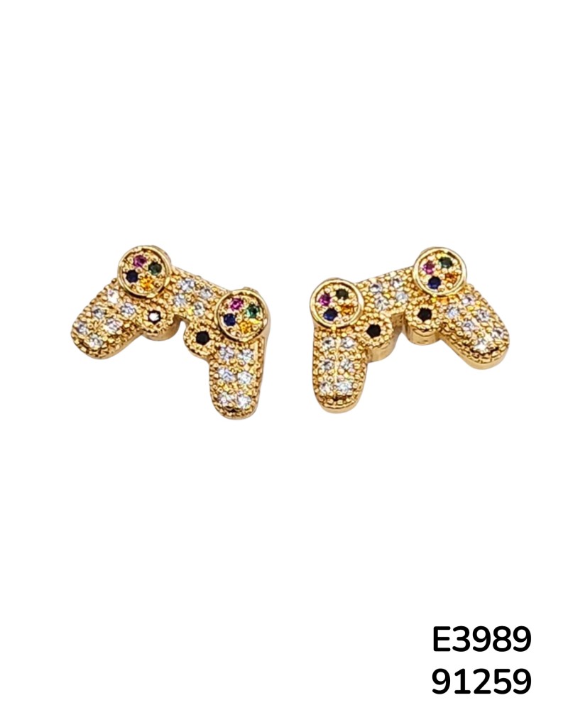 E3989 – Aretes Stud con Diseño de Control de Videojuegos
