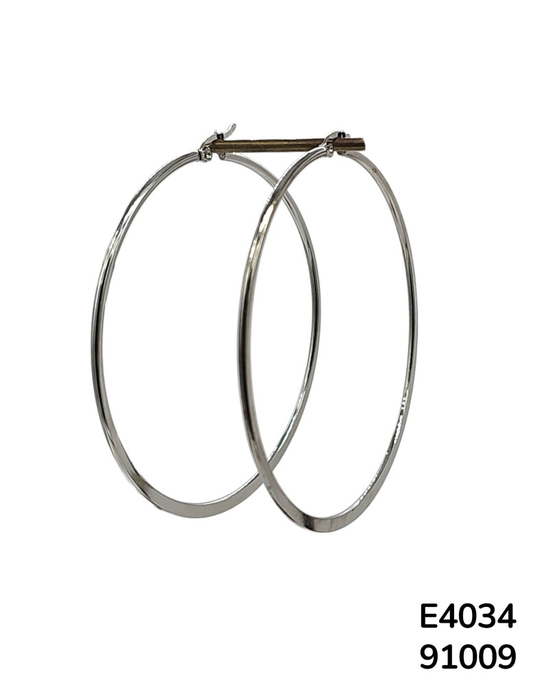 E4034- Aretes en Acero Plateados