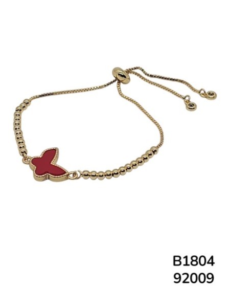 B1804 Pulsera Delicada con Mariposa Roja