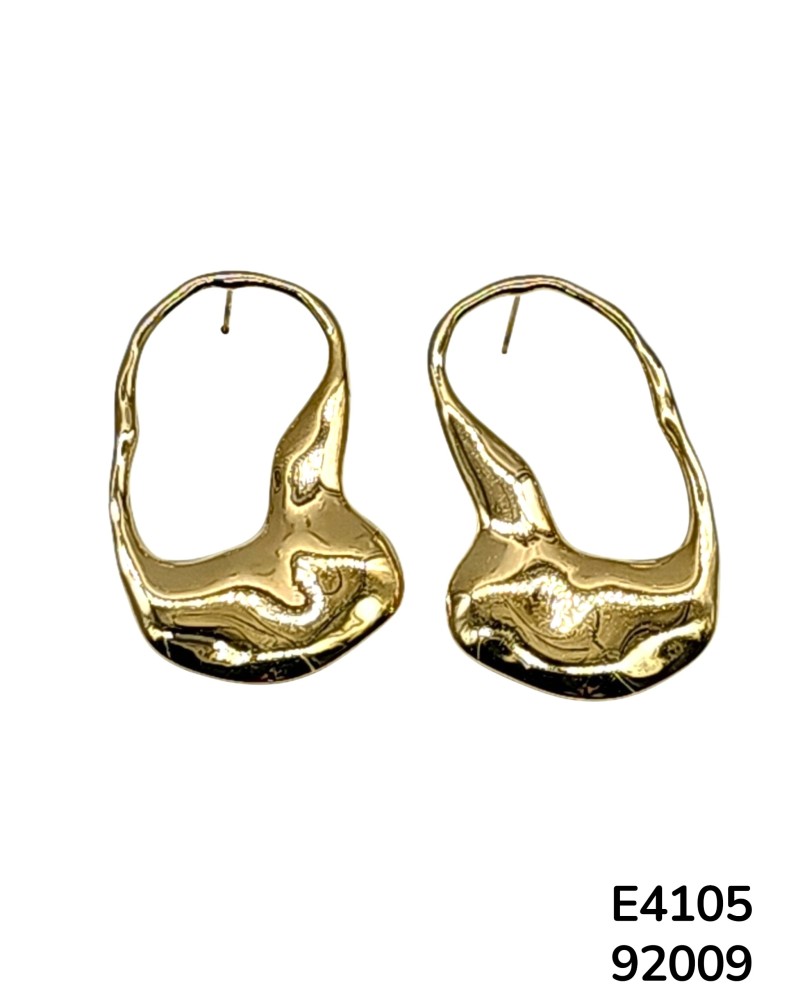 E4105 Aretes en Acero Inoxidable Dorado en forma de Candogas deformes