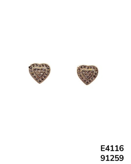 E4116: Aretes en forma de corazón con cristales