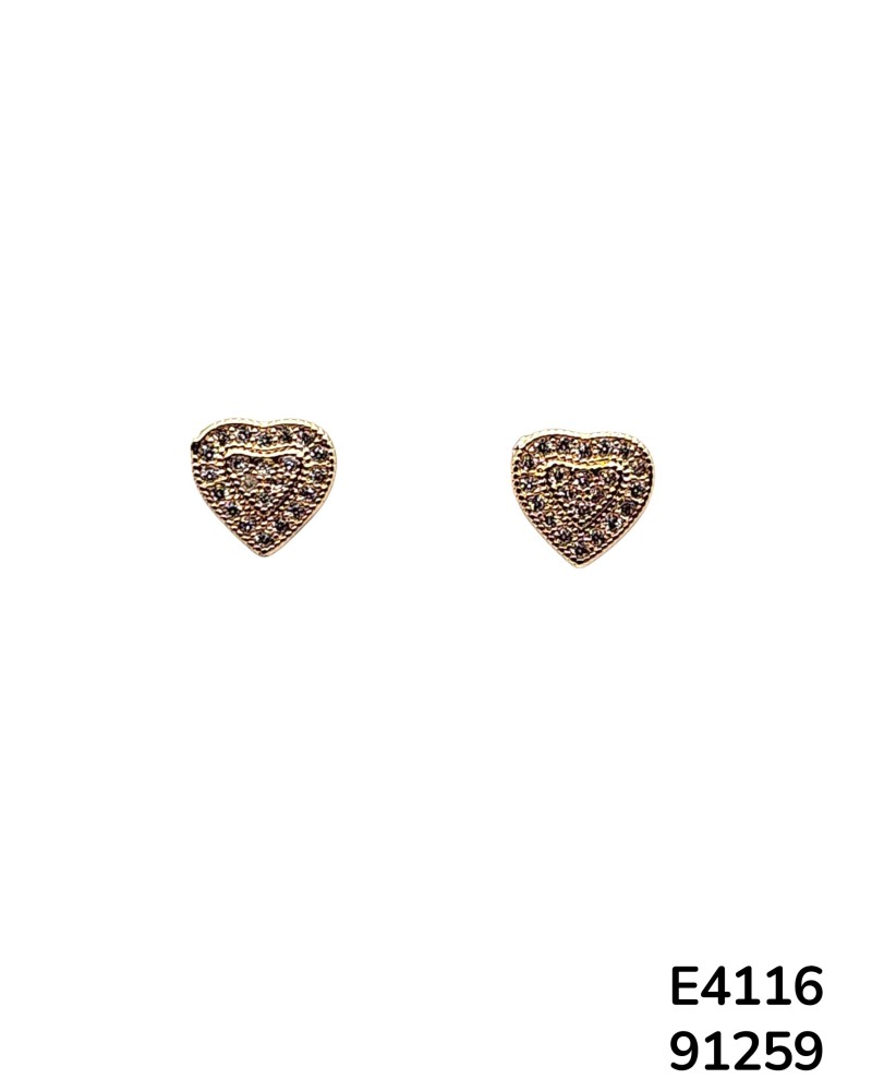 E4116: Aretes en forma de corazón con cristales