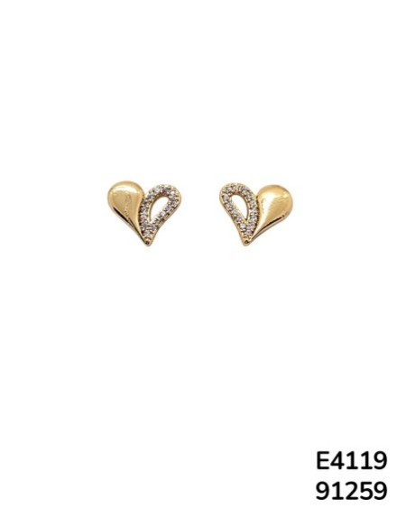 E4119: Aretes en forma de corazón con cristales