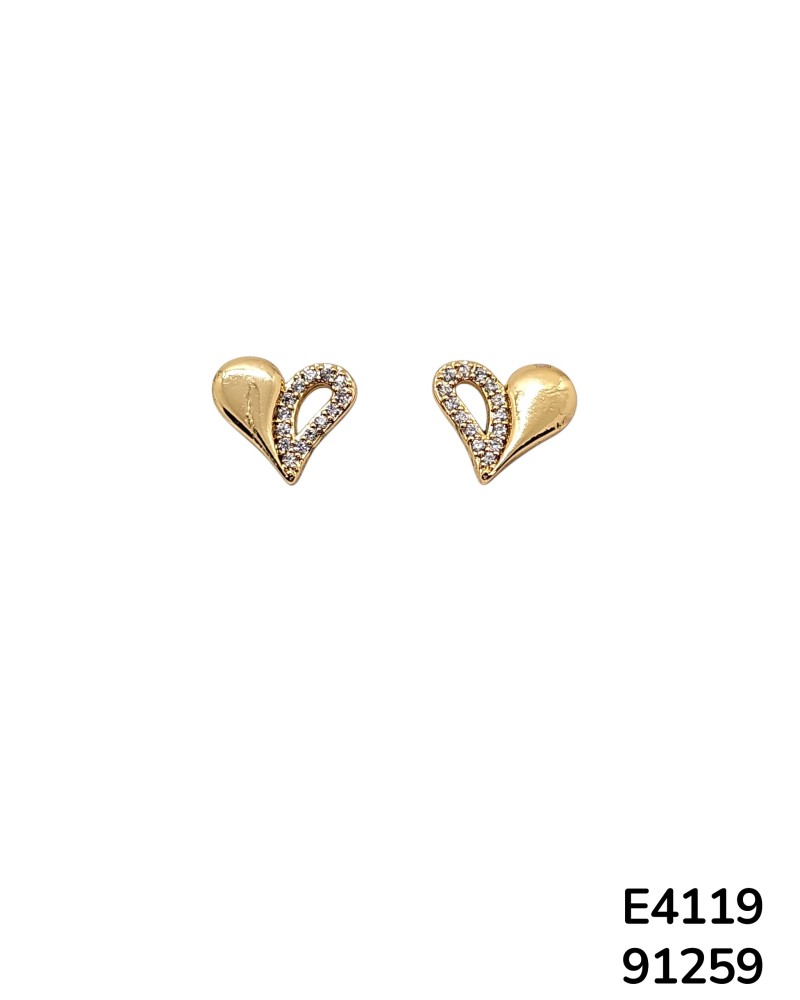 E4119: Aretes en forma de corazón con cristales