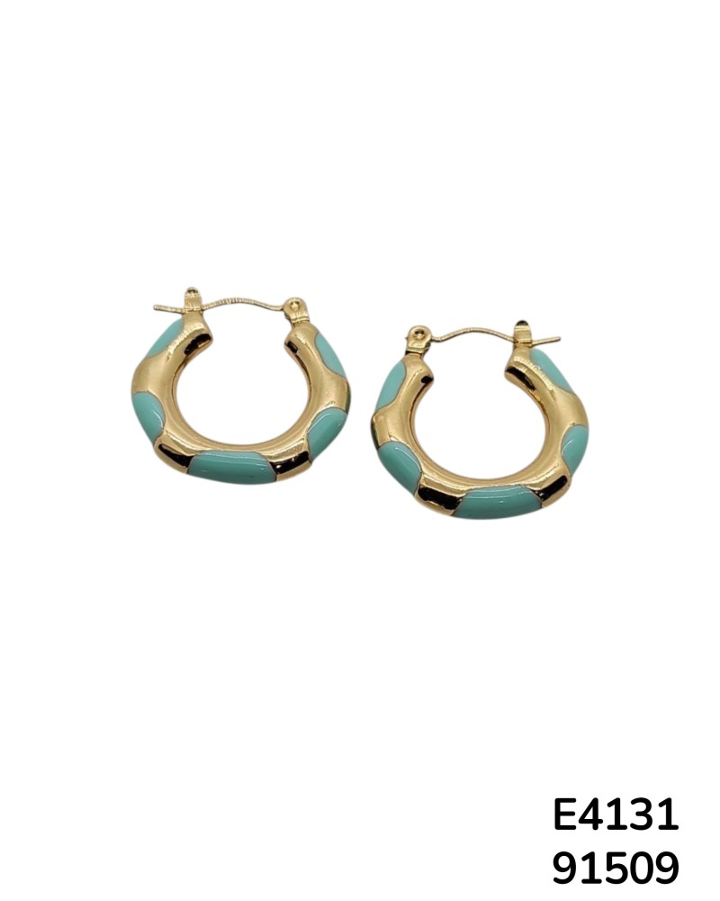 E4131 - Aretes de aro con Esmalte de color