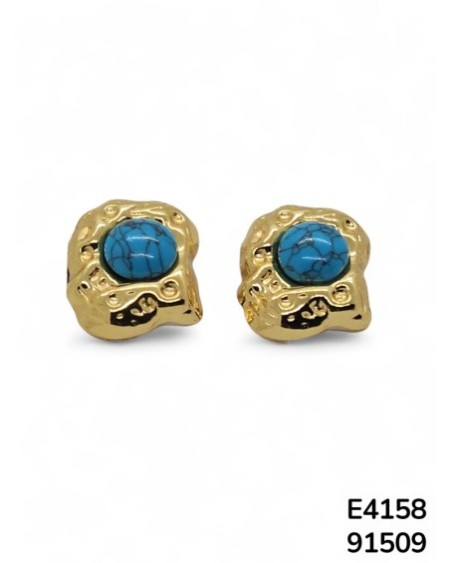 E4158 Aretes en Acero Inoxidable Dorado de marco irregular