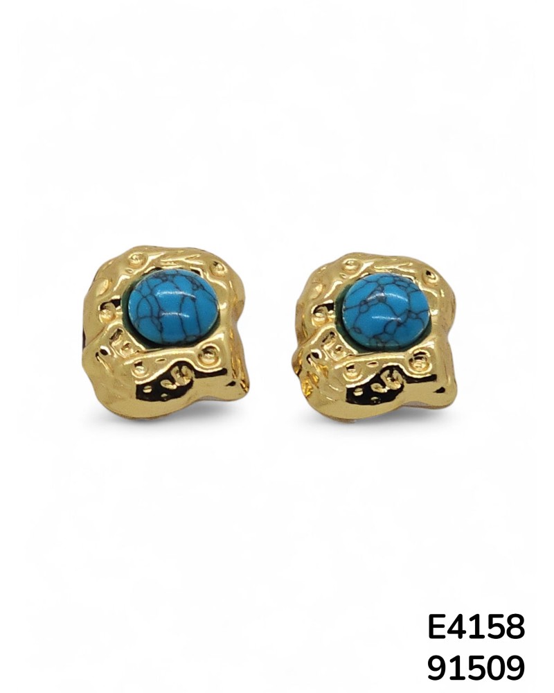E4158 Aretes en Acero Inoxidable Dorado de marco irregular