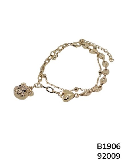 B1906 Pulsera Dorada con Dije de Oso