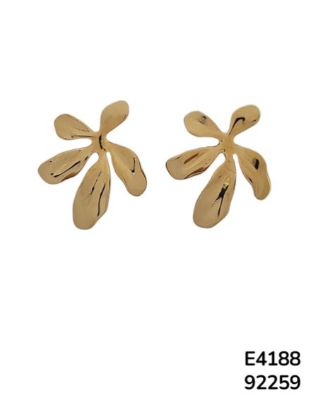 E4188 Aretes en Acero Inoxidable Dorado en Forma de flor
