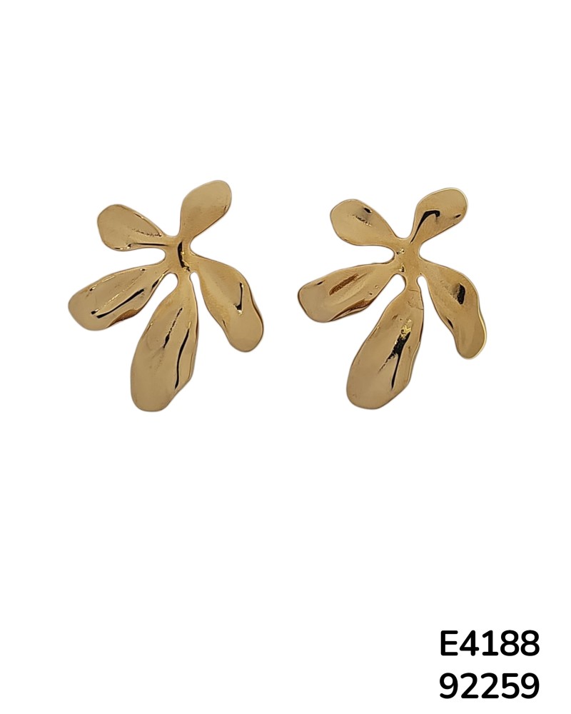E4188 Aretes en Acero Inoxidable Dorado en Forma de flor
