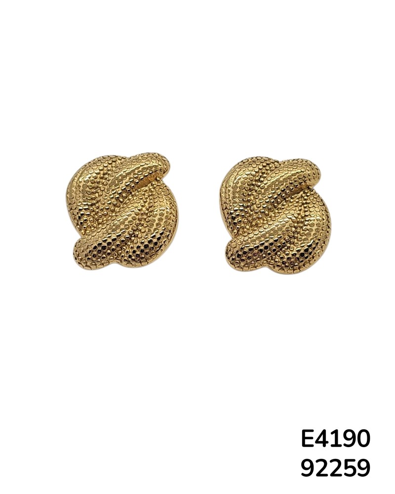 E4190 Aretes Modernistas dorado en forma de nudo