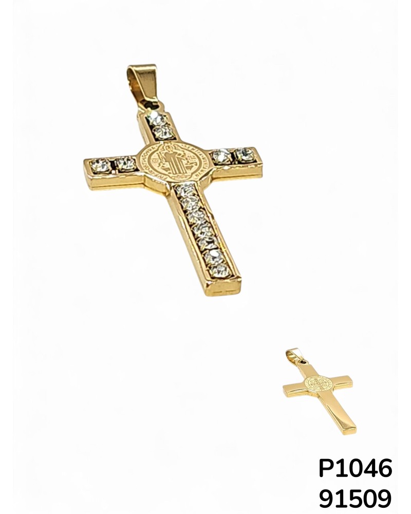 P1046 Colgante de Cruz con Medalla de San Benito