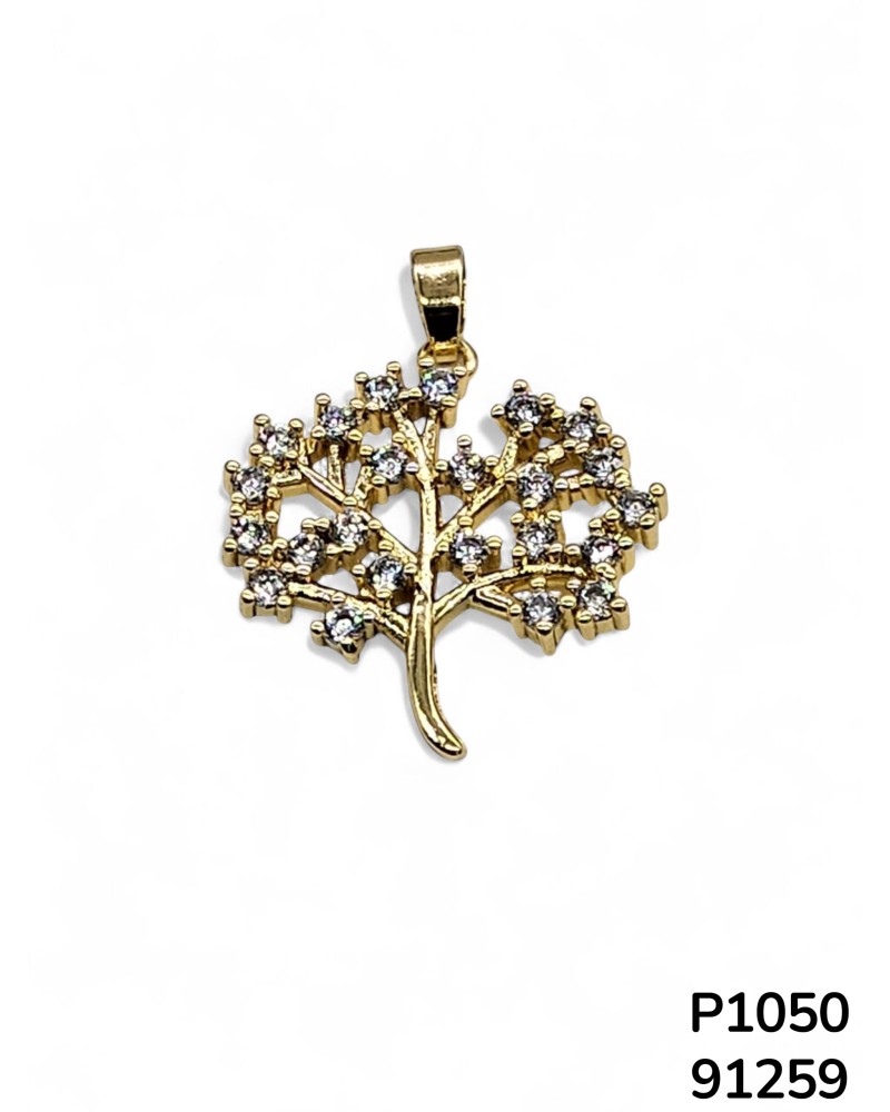 P1050 – Colgante o Dije Árbol de Vida Dorado con Cristales