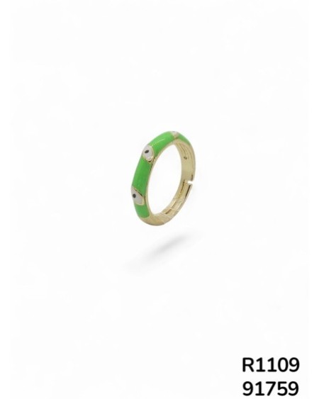 R1109 - Anillo Ojo Turco con resina de color