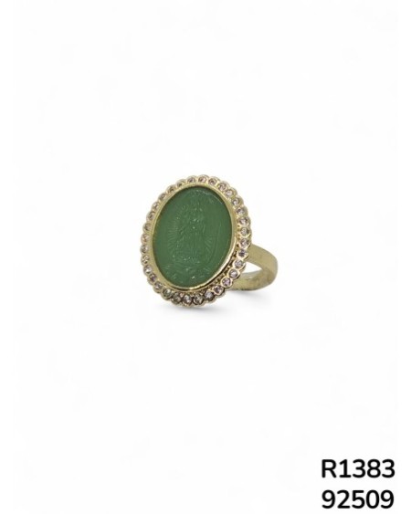 R1383 - Anillo Jade de la Virgen de Guadalupe