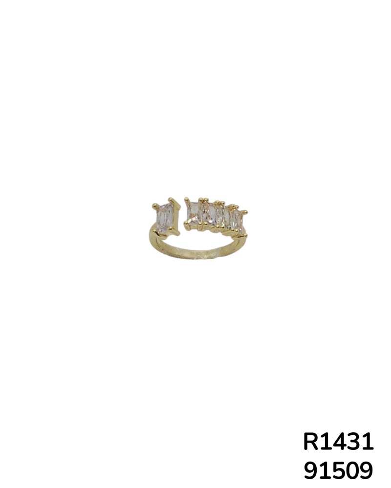 R1431 - Anillo Chapado en Oro con Cristales