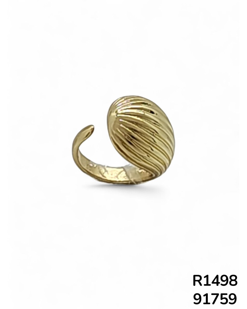 R1498 Anillo Tipo Brazalete en Espiral Texturizado