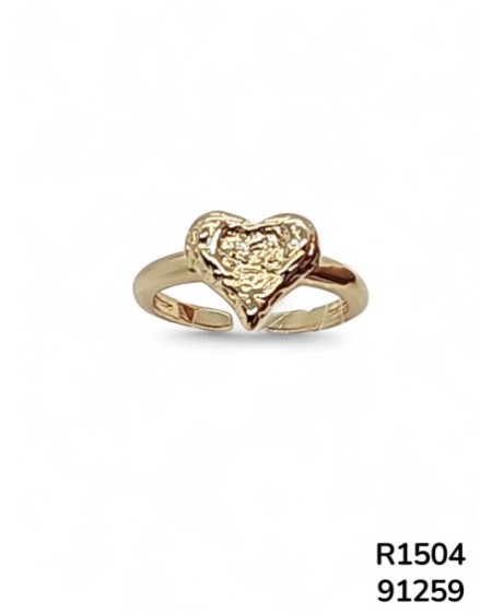 R1504 Anillo con Corazón Texturizado