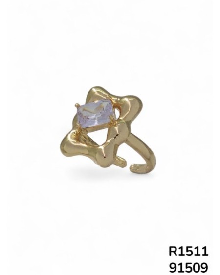 R1511 Anillo con Cristal Cuadrado
