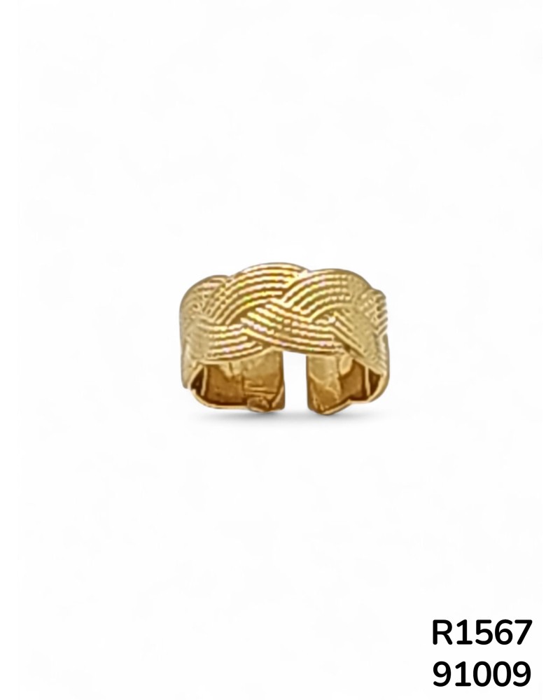 R1567 Anillo con Textura Trenzada