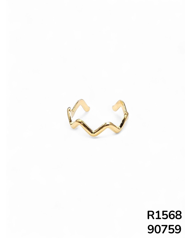 R1568 Anillo Ajustable en Zigzag