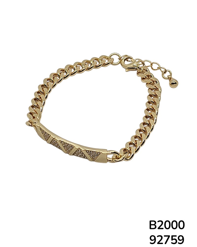B2000 Pulsera Dorada Geométrica con Diseño de Diamante