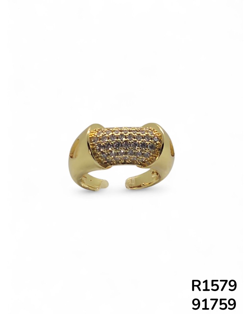R1579 Anillo con Pavé Grueso con cristales