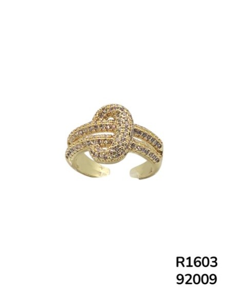 R1603 Anillo con Nudo y Cristales