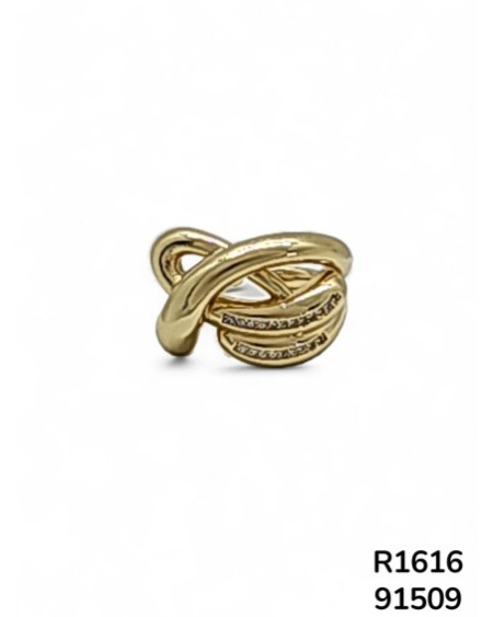 R1616 Anillo con una forma de Moderna y detalles de cristal