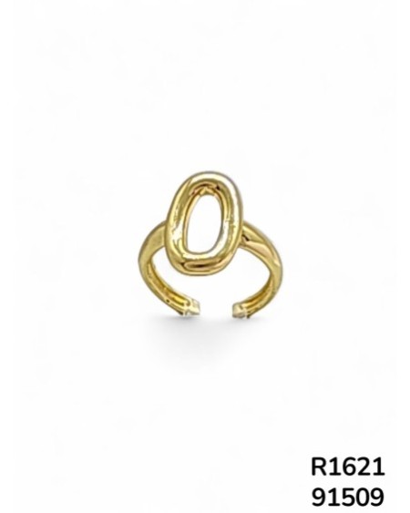 R1614 Anillo moderno y minimalista en forma ovalado hueco.