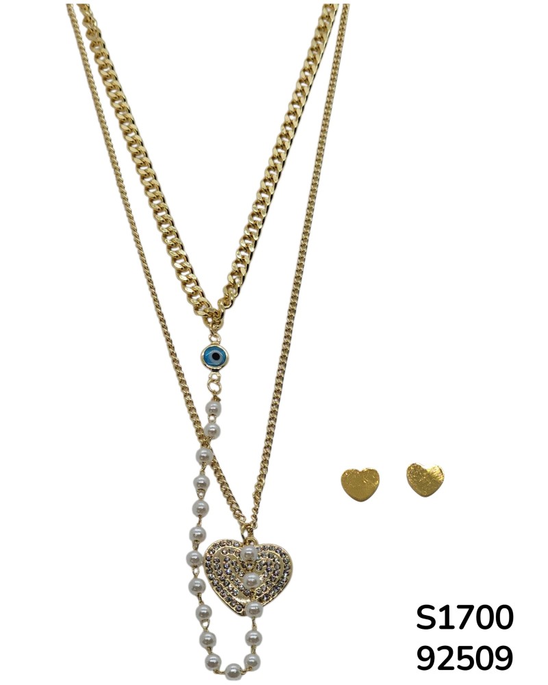 S1700  Cadena Doble con Corazón