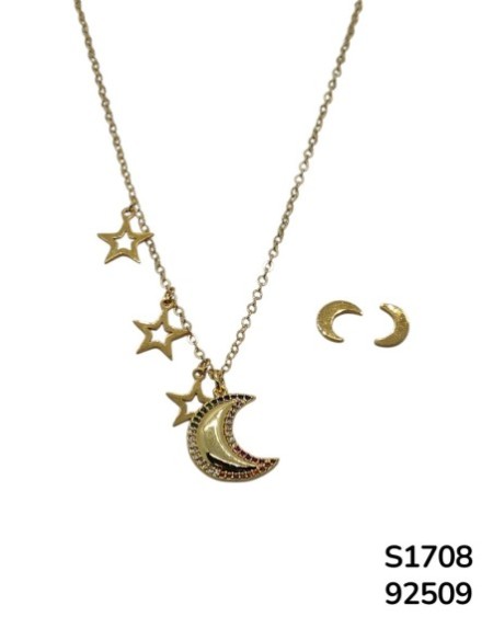S1708 Conjunto de Cadena con Luna y Estrellas