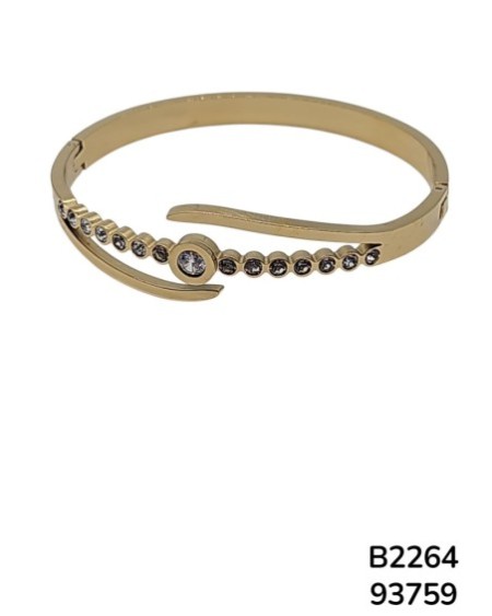 B2264 Brazalete Rígido Elegante con Cristales