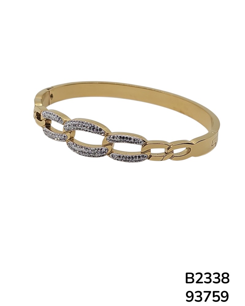 B2338 Brazalete con Diseño de Enlace de Cristal